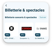 Billetterie & spectacles — BTS, Scorpions, DJ Snake